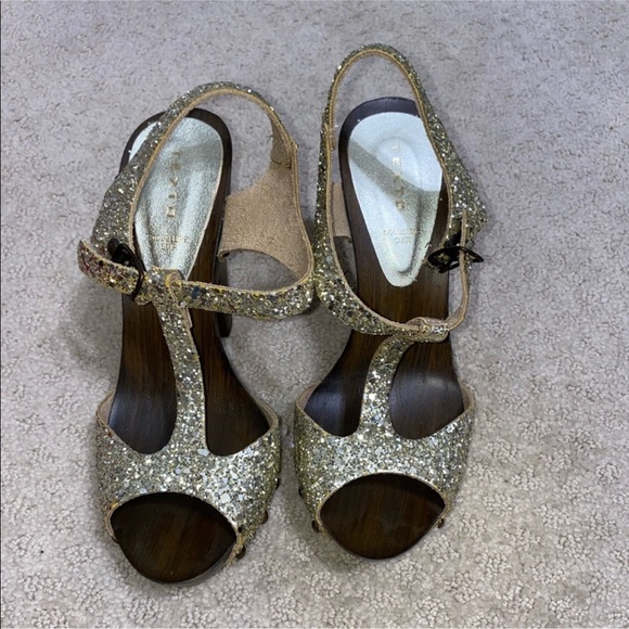 Texto Gold Sparkly Heels Size 36 - Picture 3 of 10